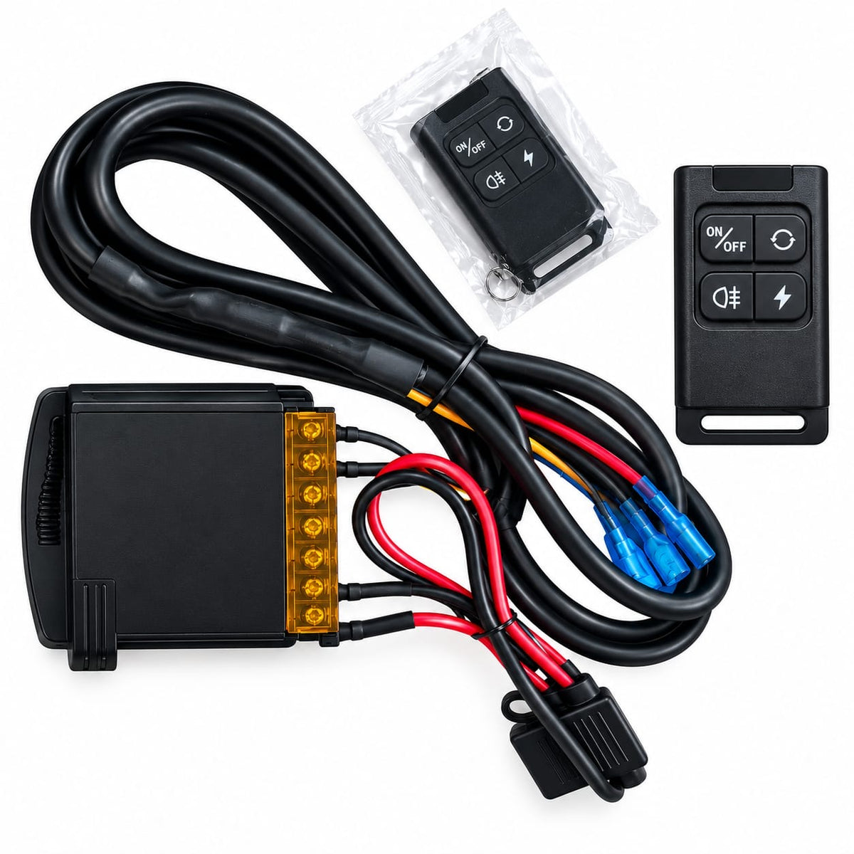 420w WIRING HARNESS WITH WIRELESS REMOTE. DRL / FLASH STROBE / ON FUNCTION